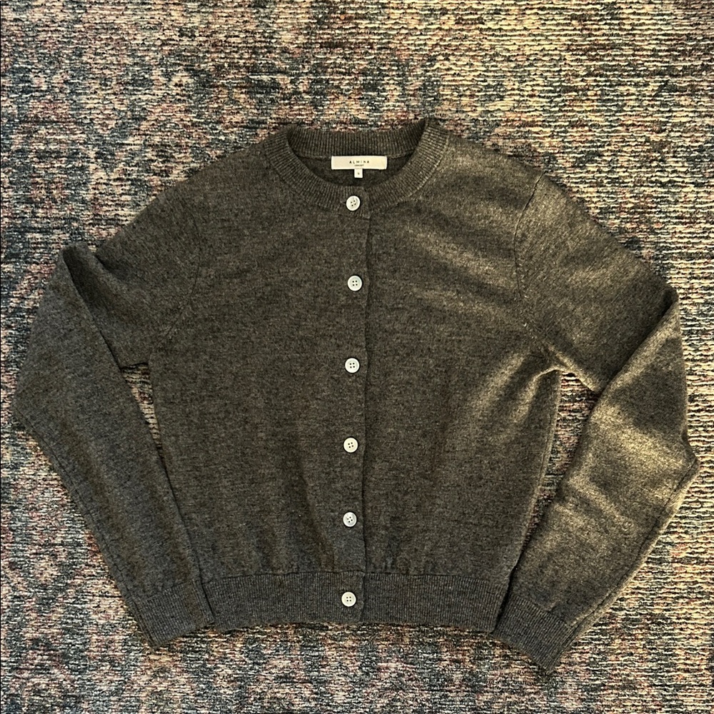 Almina Concept Dark Gray Button  Cardigan Size Small